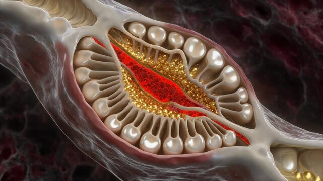 Microscopic View of Osteon: Nutrient Transport and Bone Structure Visualization