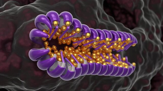 3D animation of CFTR R-domain phosphorylation event