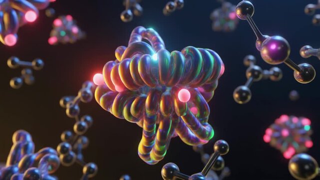 3D Macro Visualization of Protein Folding Process and Molecules