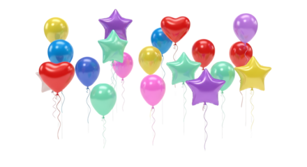 Colorful balloons celebration set