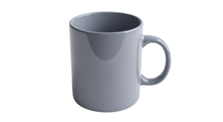 Minimalist gray coffee mug on white background