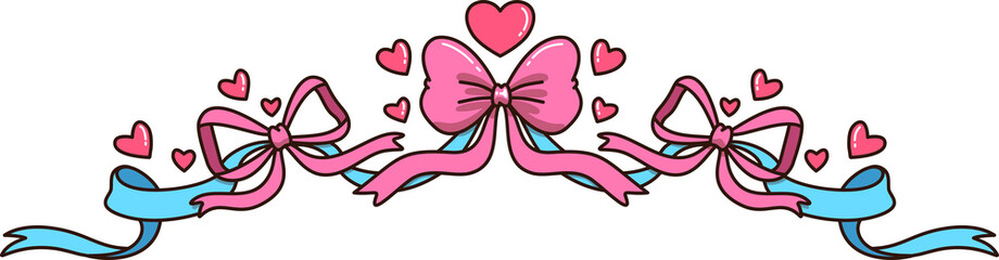Valentine Cute Ribbon and Heart Decoration