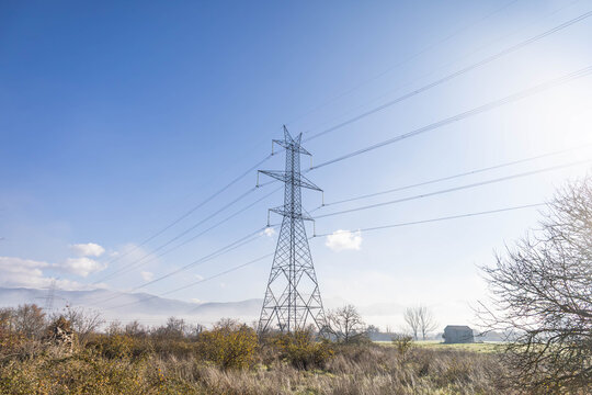 high voltage power lines at Mantineia Greece