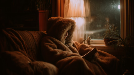 Cozy Nighttime Comfort with Blankets and Sweaters