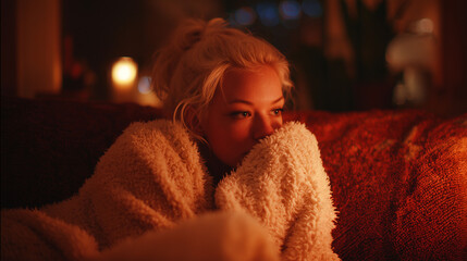 Cozy Nighttime Comfort with Blankets and Sweaters