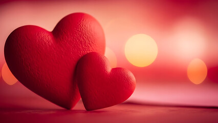 Red heart on a red background with a romantic Valentine love design for celebration card illustration