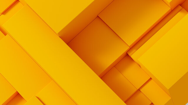 Stacked yellow boxes form a bright abstract pattern in a flat layout