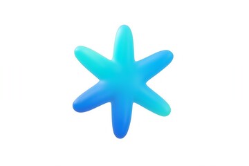 Obraz premium Blue starfish on white background