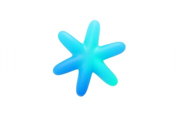 Obraz premium Blue starfish on white background