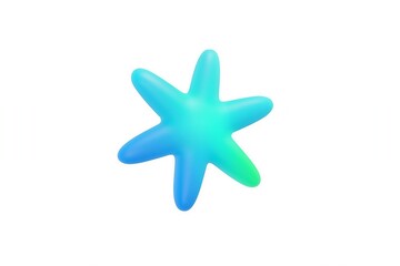 Obraz premium Beautiful blue and green starfish on white background