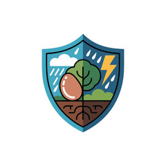 Crop Weather Protection Shield Icon