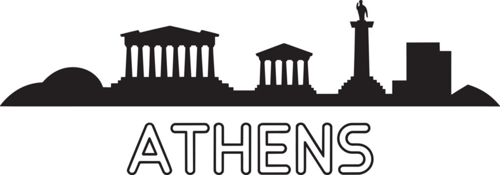 Athens greece panorama cityscape silhouette travel attraction famous destination
