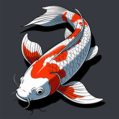 Japanese art style koi fish vector image in an attractive color scheme
