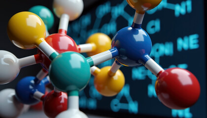 Colorful molecular structure representation with high fidelity for educational and scientific illustration use