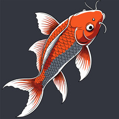 Japanese art style koi fish vector image in an attractive color scheme