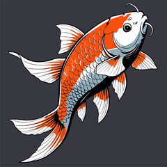 Japanese art style koi fish vector image in an attractive color scheme