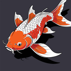 Japanese art style koi fish vector image in an attractive color scheme