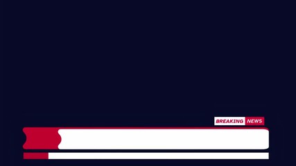 A graphic design template for breaking news, featuring a bold red and white color scheme against a dark blue background, conveying a sense of urgency and importance.