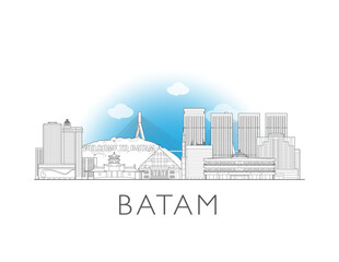 Batam Indonesia cityscape illustration skyline drawing