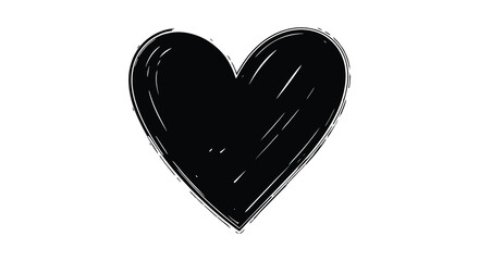 A simple black sketch of a heart shape illustrating love affection and heartfelt emotions visually