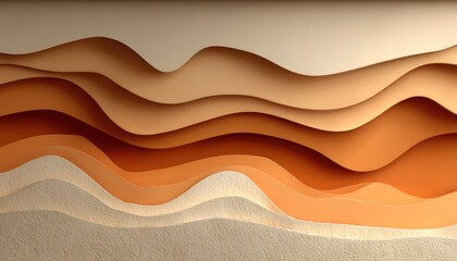 Layered paper waves, neutral earth tones