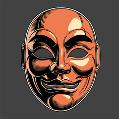 Japanese mask vector image in the image with attractive colors