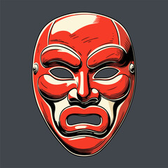 Japanese mask vector image in the image with attractive colors