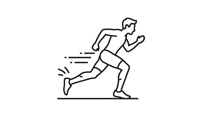 Obraz premium Man running with motion lines, dynamic athlete in action