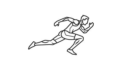 Fototapeta premium Dynamic illustration of a man running with determination