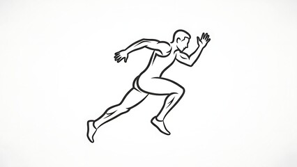 Man running in dynamic motion with arms outstretched