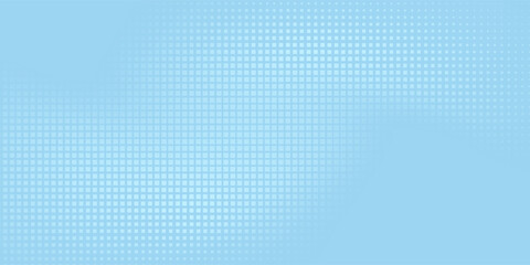 Abstract blue gradient halftone rectangle background. Technology dots distorted. Modern design