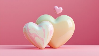 Whimsical Heart Collection Soft Pink Background