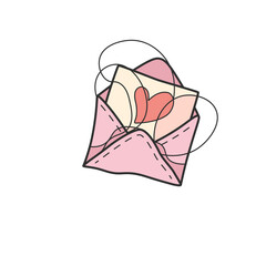 Love Letter Envelope Hand Drawn Doodle