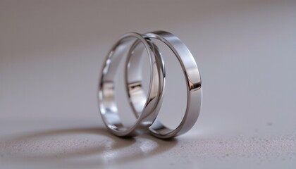 Elegant Silver Wedding Bands with Reflective Shine
