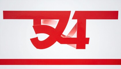 Striking Red Graphic Design with Bold Numerals and Lines.