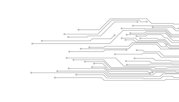 Technology digital circuit board background. Technology black circuit diagram. High-tech connection system on a white background.