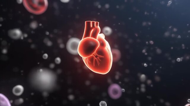 Animated 3D rendering of stem cell differentiation into a heart