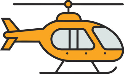 Modern civil passenger helicopter vector illustration for air transport