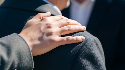 Comfort and Encouragement Concept with Hand on Shoulder