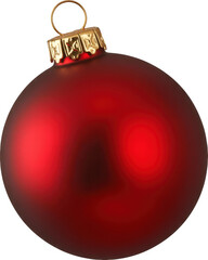 Red Christmas Ornament holiday decoration isolated on a transparent background