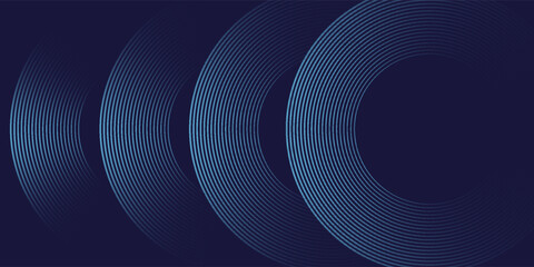 Abstract blue background with blue glowing diagonal geometric lines. Modern shiny blue rounded rectangle lines pattern. Minimalist graphic design. Futuristic technology concept