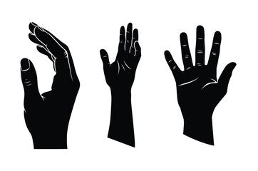 Obraz premium hand direction silhouette vector