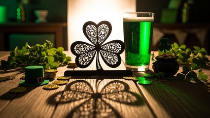Celebrating st. patrick's day with a glass of green beer