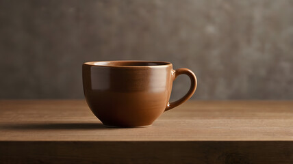 cup of coffee on wooden table