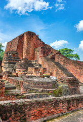 Nalanda University ruins in Bihar reveal a vast ancient learning center, founded in the 5th century CE, famed for monasteries, libraries, and global Buddhist scholars.