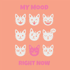 Cat typography vector t-shirt design print