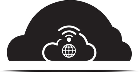 Cloud network connectivity global service icon