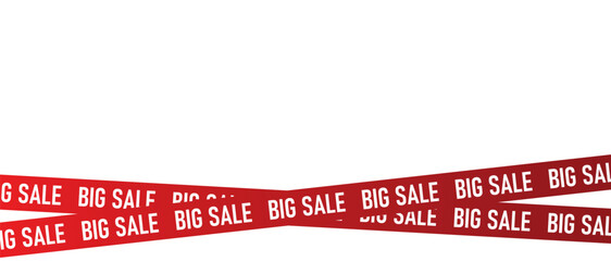 Red "Big Sale" crossed tape banners on white background
