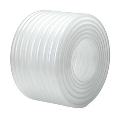 Cylindrical object with white concentric rings, subtly lit on a black background