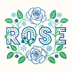 Vector set of roses and flowers illustration